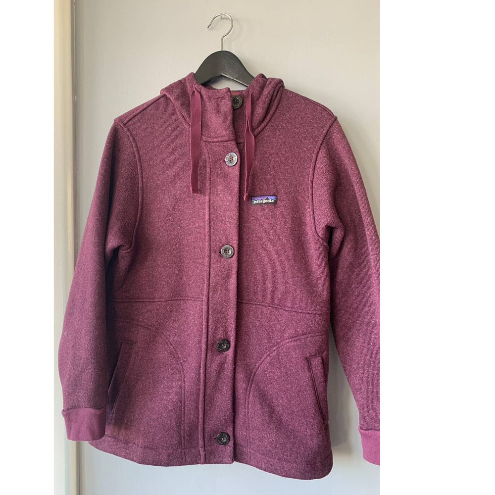 Patagonia Women's Better Sweater Coat Light Balsamic Long Hooded Sweater Medium